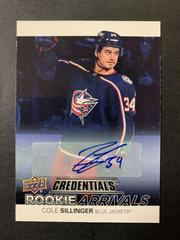 Cole Sillinger [Autograph] Hockey Cards 2021 Upper Deck Credentials Rookie Arrivals Prices