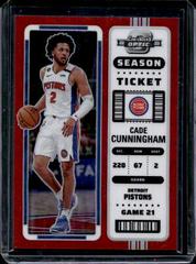 Cade Cunningham [Red] #10 Basketball Cards 2022 Panini Contenders Optic Prices