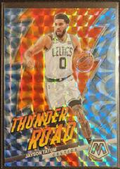Jayson Tatum [Reactive Blue] #10 Basketball Cards 2022 Panini Mosaic Thunder Road Prices