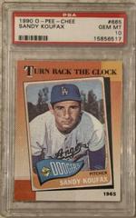 Sandy Koufax #665 Baseball Cards 1990 O Pee Chee Prices