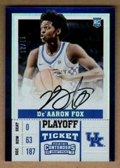 DE'Aaron Fox [Autograph Playoff Ticket] Basketball Cards 2017 Panini Contenders Draft Picks Prices
