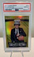 DE'Aaron Fox [Gold Prizm] Basketball Cards 2017 Panini Prizm Luck of the Lottery Prices
