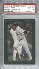 Derek Jeter [Framed Green 75] #109 Baseball Cards 2008 Upper Deck Masterpieces Prices