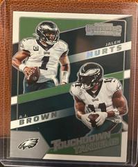 A. J. Brown, Jalen Hurts [Emerald] #TDT-PHI Football Cards 2022 Panini Contenders Touchdown Tandems Prices