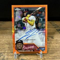 Ronald Acuna Jr. [Orange] #RCA-RA Baseball Cards 2023 Topps Chrome Logofractor Autograph Prices