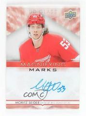Moritz Seider [Red] Hockey Cards 2021 Upper Deck Ovation UD Glass Magnifying Marks Autographs Prices