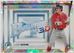 Jarren Duran [Atomic Refractor] Baseball Cards 2022 Bowman in 3D Prices
