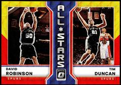 David Robinson, Tim Duncan [Red Gold Wave] #13 Basketball Cards 2022 Panini Donruss Optic All Stars Prices