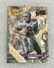 Troy Aikman [1000 Stripe] #SS-17 Football Cards 1992 Wild Card Stat Smashers Prices
