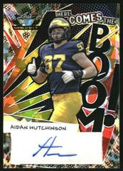 Aidan Hutchinson [Crystal Leopard] Football Cards 2022 Leaf Valiant Autographs Here Comes the Boom Prices