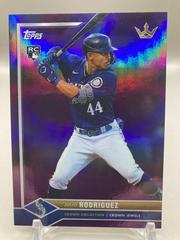 Julio Rodriguez [Purple Rainbow] #49 Baseball Cards 2022 Topps X Bobby Witt Jr. Crown Prices
