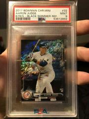 Aaron Judge [Rookies Black Shimmer Refractor] Baseball Cards 2017 Bowman Chrome Mini Prices