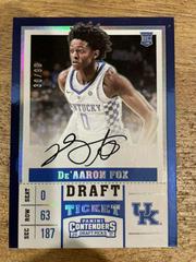 DE'Aaron Fox [Horizontal Autograph Playoff Ticket] Basketball Cards 2017 Panini Contenders Prices