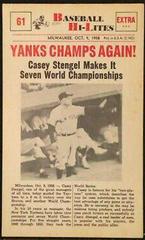 Yanks Champs Again! #61 Baseball Cards 1960 NU Card Baseball Hi Lites Prices