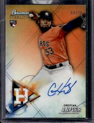 Cristian Javier [Orange Refractor] Baseball Cards 2021 Bowman Sterling Rookie Autographs Prices