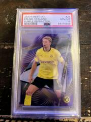 Erling Haaland [Purple Refractor] #24 Soccer Cards 2020 Topps Finest UEFA Champions League Prices
