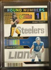 Kenny Pickett, Aidan Hutchinson [Gold] #RN-PH Football Cards 2022 Panini Contenders Round Numbers Prices