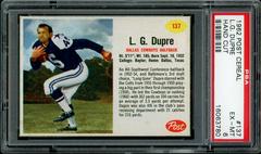 L.G. Dupre [Hand Cut] #137 Football Cards 1962 Post Cereal Prices