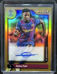 Ansu Fati [Gold] Soccer Cards 2021 Topps Merlin Chrome UEFA Autographs Prices