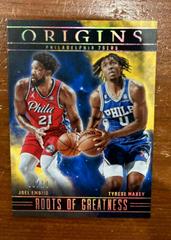 Joel Embiid / Tyrese Maxey [Gold] #12 Basketball Cards 2023 Panini Origins Roots of Greatness Prices