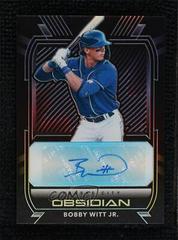 Bobby Witt Jr. [Carolina Blue] Baseball Cards 2021 Panini Chronicles Obsidian Autographs Prices