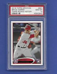 Bryce Harper #661 Baseball Cards 2018 Topps Archives Rookie History Prices