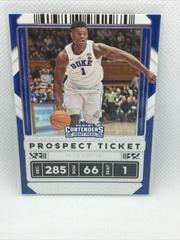 Zion Williamson [Blue] #13 Basketball Cards 2020 Panini Contenders Draft Picks Prices