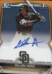 Dillon Head [Orange] #CDA-DHE Baseball Cards 2023 Bowman Draft Chrome Prospect Autographs Prices