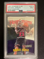 Michael Jordan [Hoop Screams] #HS10 Basketball Cards 1997 Stadium Club Prices