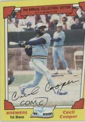 Cecil Cooper #9 Baseball Cards 1982 Topps Drake's Big Hitters Prices