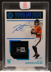 Justin Fields [Cap Patch Autograph Sapphire] #123 Football Cards 2021 Panini Encased Prices