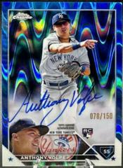 Anthony Volpe [Blue RayWave] Baseball Cards 2023 Topps Chrome Rookie Autographs Prices