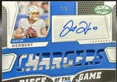 Justin Herbert [Green] #PGS-JH Football Cards 2022 Panini Certified Piece of the Game Signatures Prices