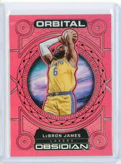 LeBron James [Red Flood] Basketball Cards 2022 Panini Obsidian Orbital Prices