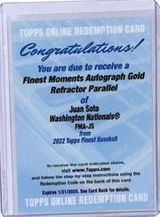 Juan Soto [Gold] Baseball Cards 2022 Topps Finest Moments Autographs Prices