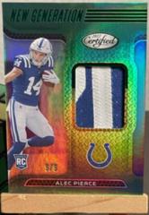 Alec Pierce [Green] Football Cards 2022 Panini Certified New Generation Jerseys Mirror Prices