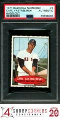 Carl Yastrzemski [Hand Cut] #5 Baseball Cards 1971 Bazooka Numbered Prices