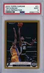 Tim Duncan [Gold Refractor] Basketball Cards 2003 Topps Chrome Prices