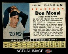 Don Mossi [Hand Cut] Baseball Cards 1961 Post Cereal Prices