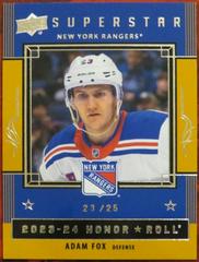 Adam Fox [Gold Rainbow] #HR-5 Hockey Cards 2023 Upper Deck Honor Roll Prices