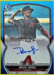 Druw Jones [Blue] Baseball Cards 2023 Bowman Chrome Prospect Mega Box Autographs Prices