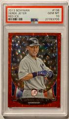 Derek Jeter [Red Ice] Baseball Cards 2013 Bowman Prices