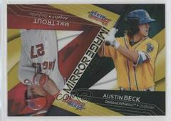 Austin Beck,  Mike Trout [Gold Refractor] Baseball Cards 2017 Bowman's Best Mirror Image Prices