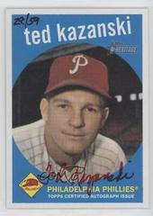 Ted Kazanski [Red Ink] Baseball Cards 2008 Topps Heritage Real One Autographs Prices