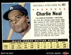 Charlie Neal [Perforated] #157 Baseball Cards 1961 Post Cereal Prices