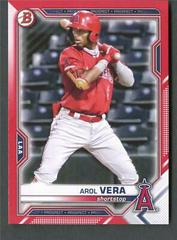 Arol Vera [Red] #BD-181 Baseball Cards 2021 Bowman Draft Prices