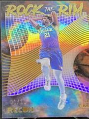 Joel Embiid [Gold] #23 Basketball Cards 2022 Panini Recon Rock the Rim Prices