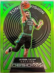 Jayson Tatum [Green Flood] #11 Basketball Cards 2022 Panini Obsidian Tunnel Vision Prices