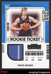 Franz Wagner #RTS-FWA Basketball Cards 2021 Panini Contenders Rookie Ticket Swatches Prices