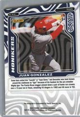 Juan Gonzalez #M-JG Baseball Cards 2023 Panini Donruss Monikers Prices